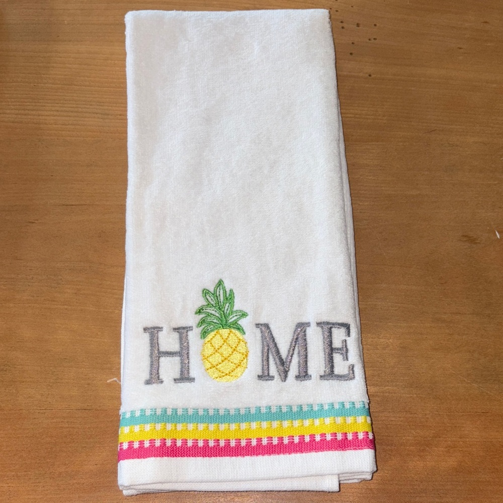 SKL Home White Pineapple Embroidered kitchen bath Hand Towel colorful Summer new